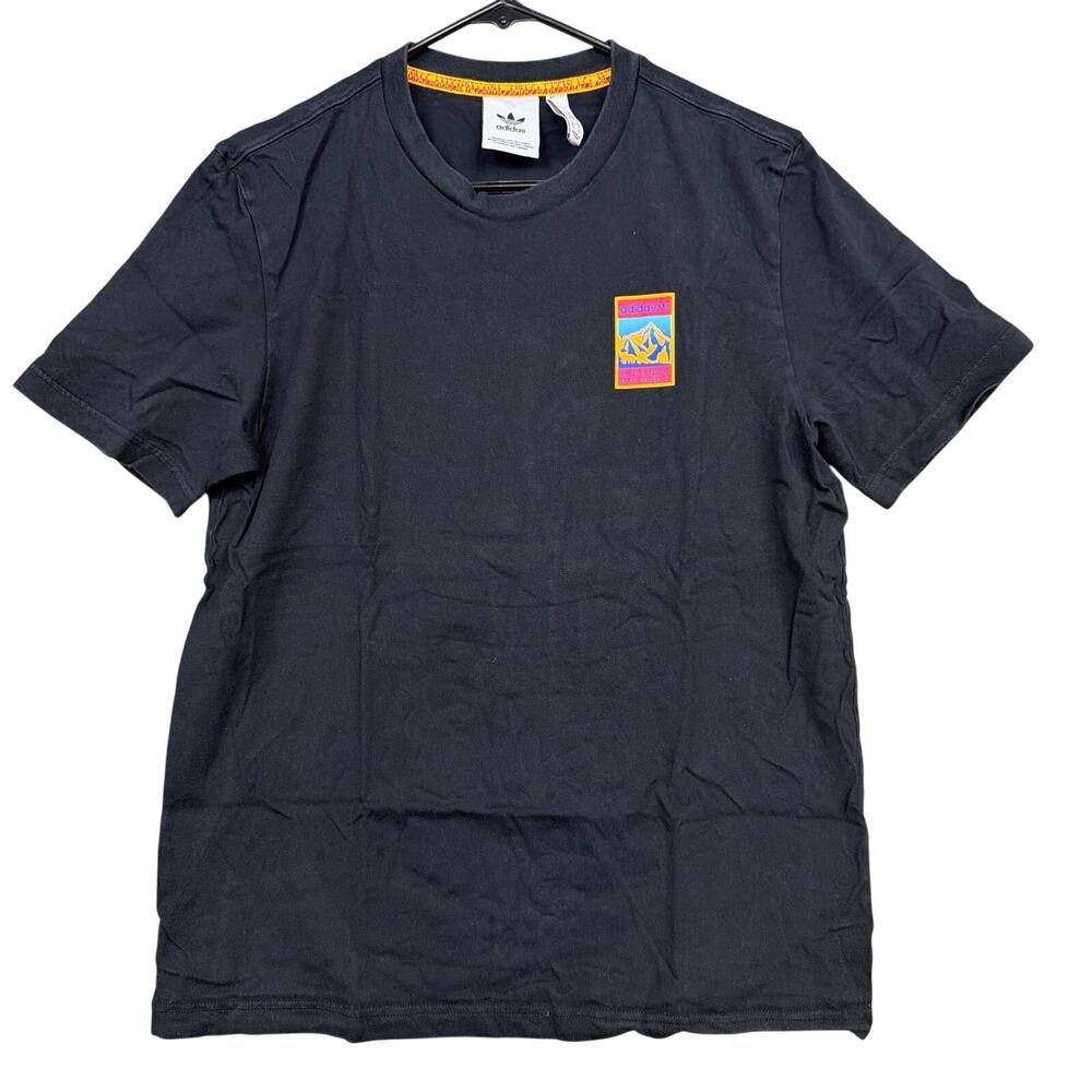 Adidas Mens Tee Black Adiplore 2.0 Mountain Graphic Coordinates Crew Neck Small